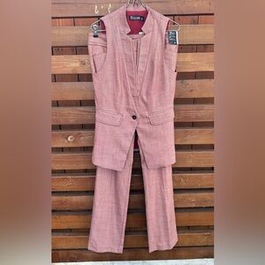 New York & Company Pink/red vest  Pantsuit
